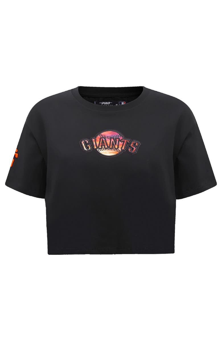 PRO STANDARD Women's Pro Standard Black San Francisco Giants Painted Sky Boxy Cropped T-Shirt, Alternate, color, Black
