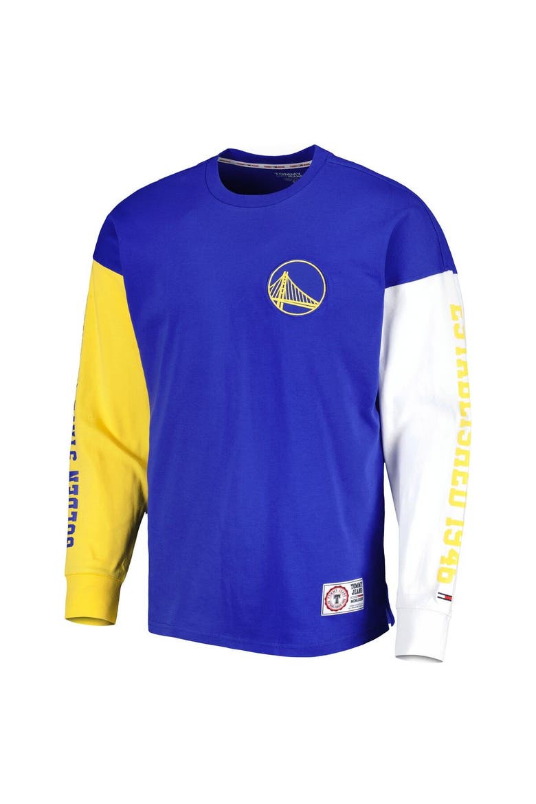 Men's Tommy Jeans Royal Golden State Warriors Richie Color Block Long Sleeve T-Shirt, Alternate, color, Royal