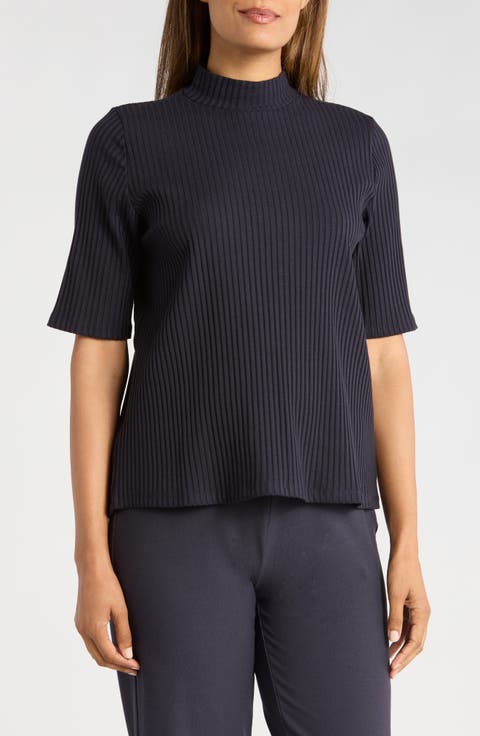 Mock Neck Rib Top