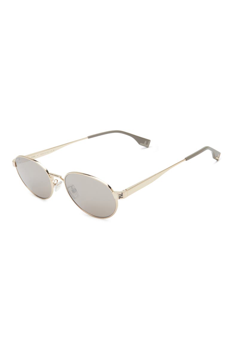 Sky 55mm Oval Sunglasses, Alternate, color, GOLD / BROWN MIRROR
