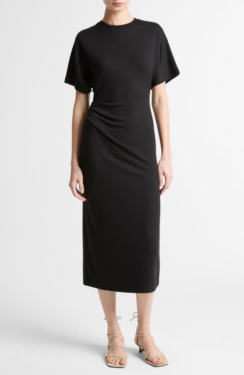 Side Ruched Midi Dress
