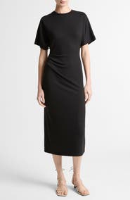 Vince Side Ruched Midi Dress
