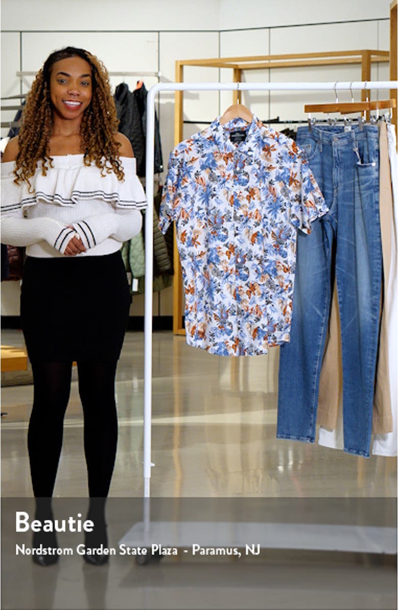 Oyster Cove Sport Fit Floral Short Sleeve Cotton Button-Up Shirt, sales video thumbnail