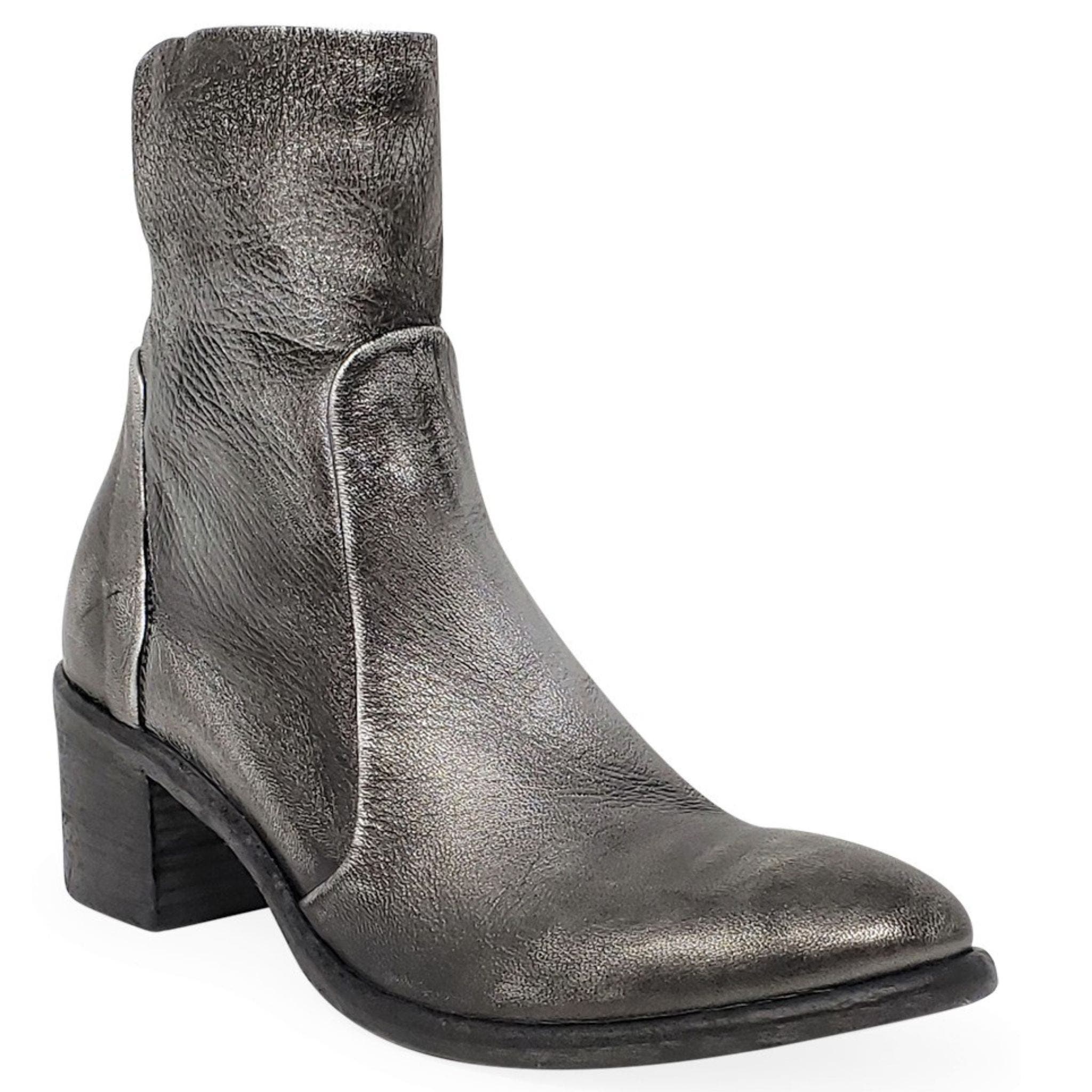 Distressed Ankle Boot, Alternate, color, Silver