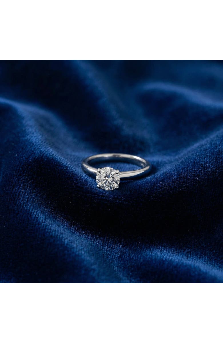 Bliss Diamond Certified 2ct Lab Grown Diamond Thin Solitaire Engagement Ring 14k Gold, Alternate, color, 14K White Gold