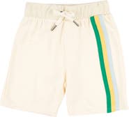 Miki Miette Kids' Rusty Accent Stripe French Terry Shorts