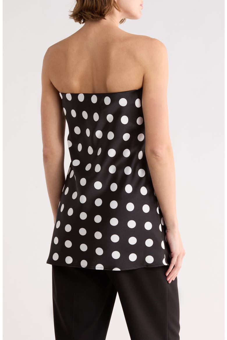 Polka Dot Strapless Tunic Top, Alternate, color, BLACK