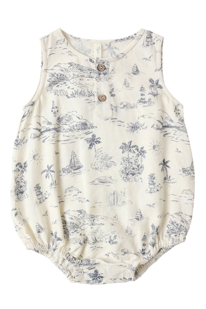 Beau Linen Blend Bubble Romper, Main, color, NATURAL