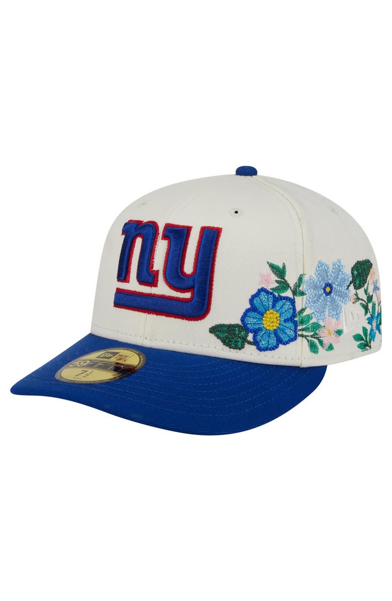 New Era Men's New Era Cream/Royal New York Giants Tonal Floral 59FIFTY Fitted Hat, Main, color, Cream