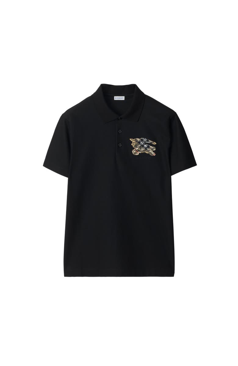 Burberry EKD Check Cotton Polo Shirt, Alternate, color, Black