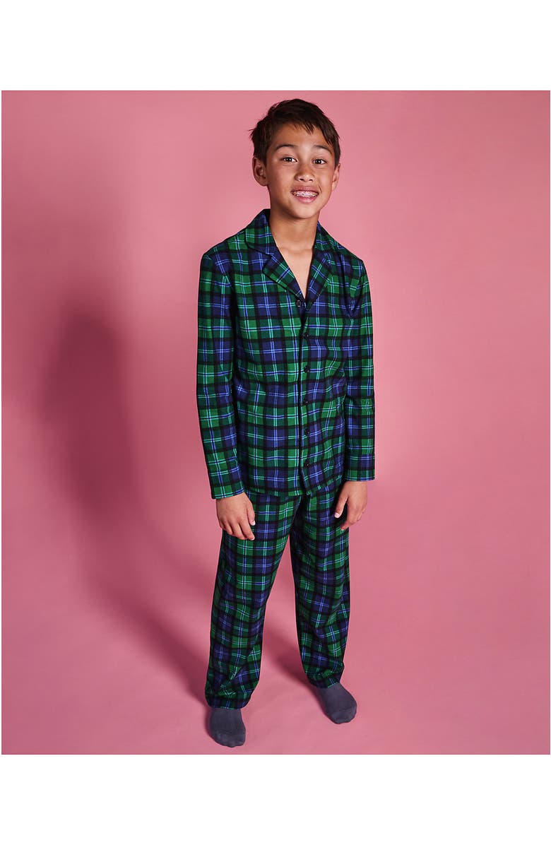 Lands' End Kids Flannel 2 Piece Pajama Set, Alternate, color, 