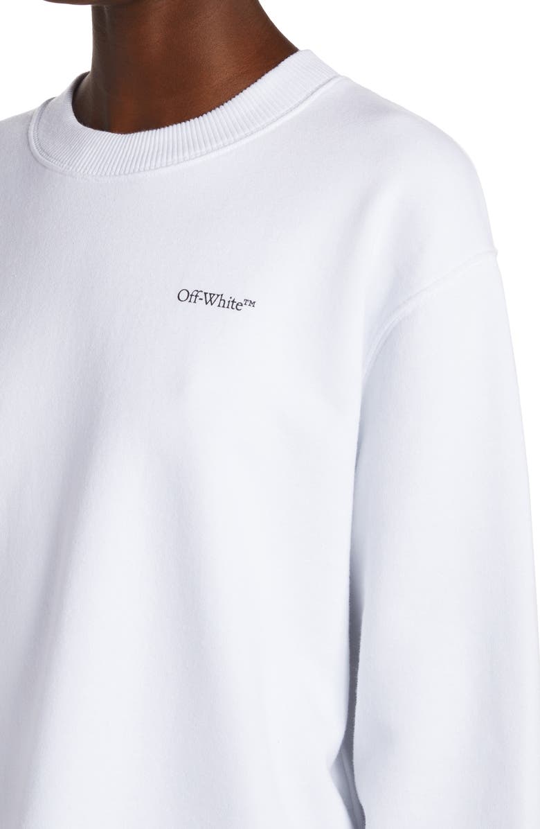 Off-White Floral Arrow Logo Long Sleeve Sweatshirt Dress, Alternate, color, White Multicolor