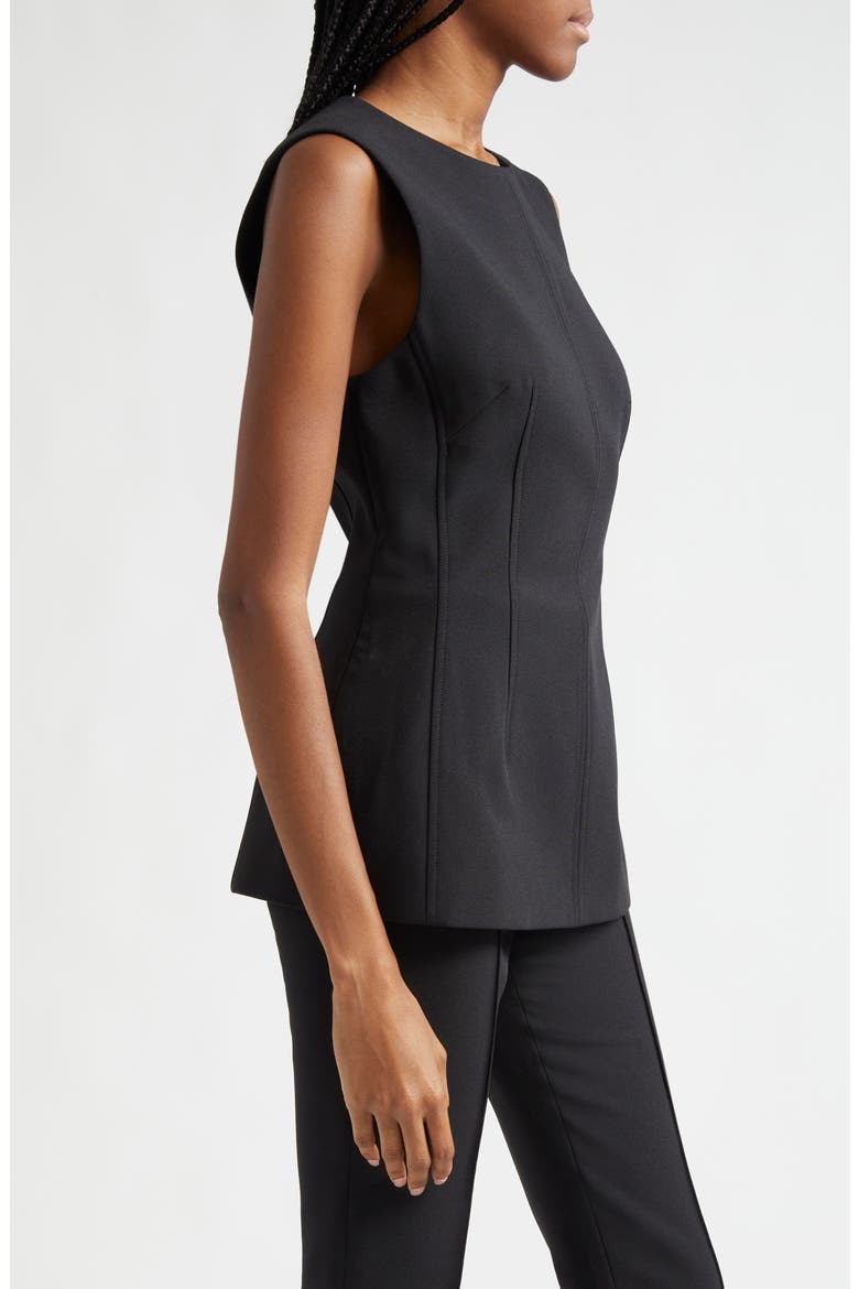 Faith Sleeveless Fitted Tunic Top, Alternate, color, BLACK