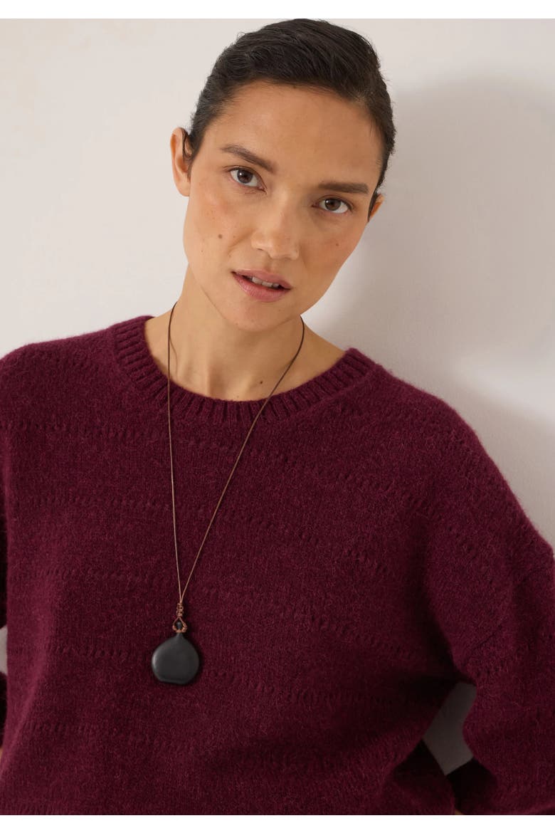Arlette Gathered Sleeve Tee, Alternate, color, Burgundy Fig