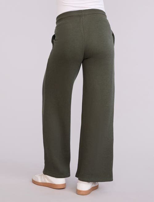 Motherhood Maternity Under The Belly Wide Leg Sweatpants In Green