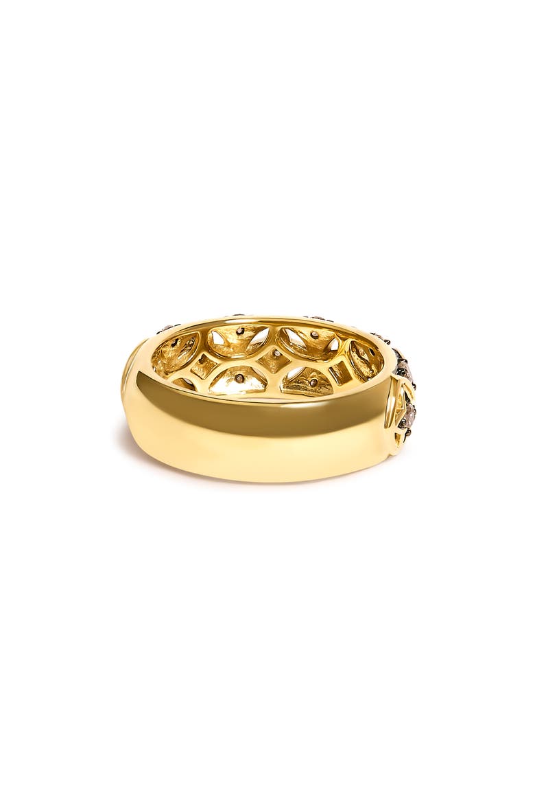 10K Yellow Gold Plated Sterling Silver 1/2 ctw Champagne Diamond Star Motif Band Ring, Alternate, color, Yellow Gold over Silver
