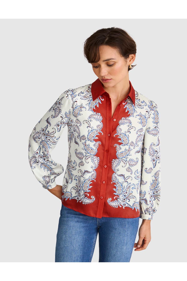 Mariella Print Shirt, Main, color, Cream Multi