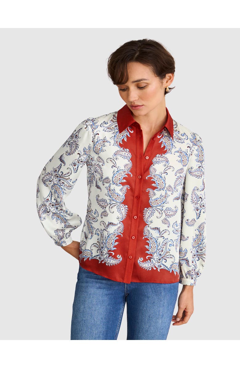 HOBBS LONDON Mariella Print Shirt, Main, color, Cream Multi