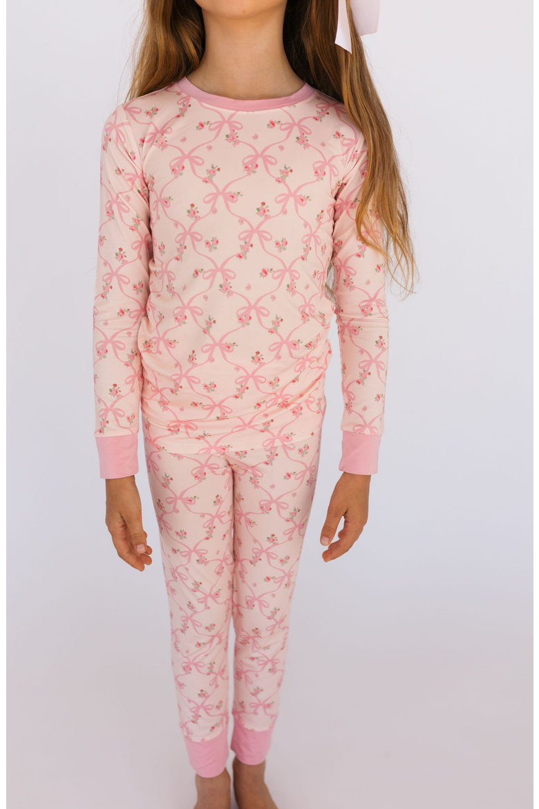 Rosie Bow Two Piece Set, Main, color, Blush Pink / Bow