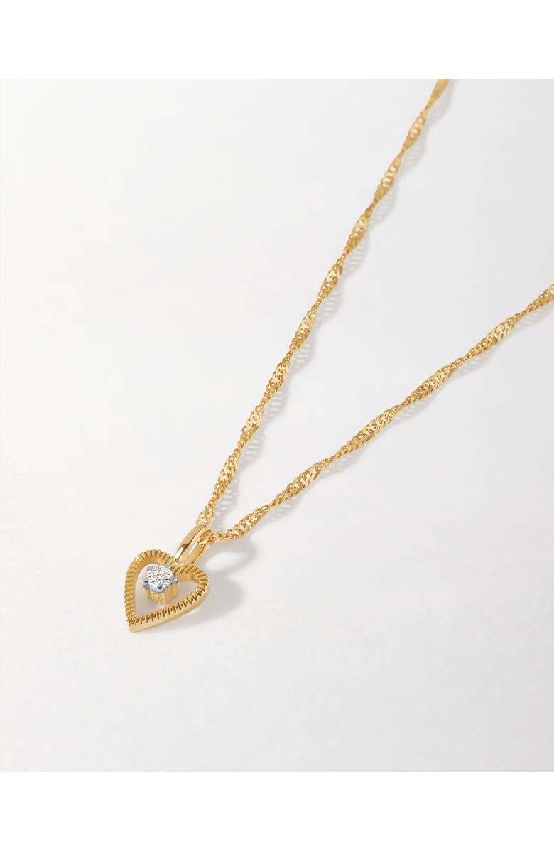 Edge of Ember Heart Diamond Pendant Necklace, Alternate, color, Heart