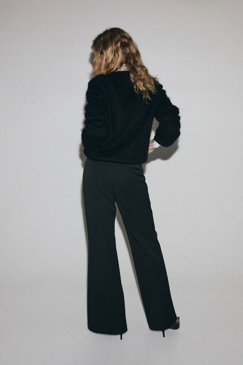 Flared Belted Trousers, Alternate, color, Black