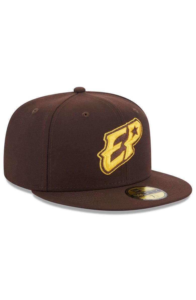 New Era Men's New Era Brown El Paso Chihuahuas Authentic Collection Alternate Logo 59FIFTY Fitted Hat, Alternate, color, Brown