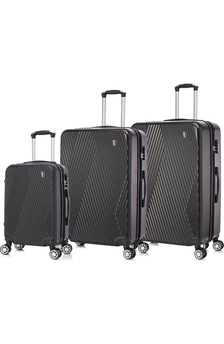 TUCCI Colpi Hardshell 3-Piece Spinner Luggage Set, Alternate, color, Black