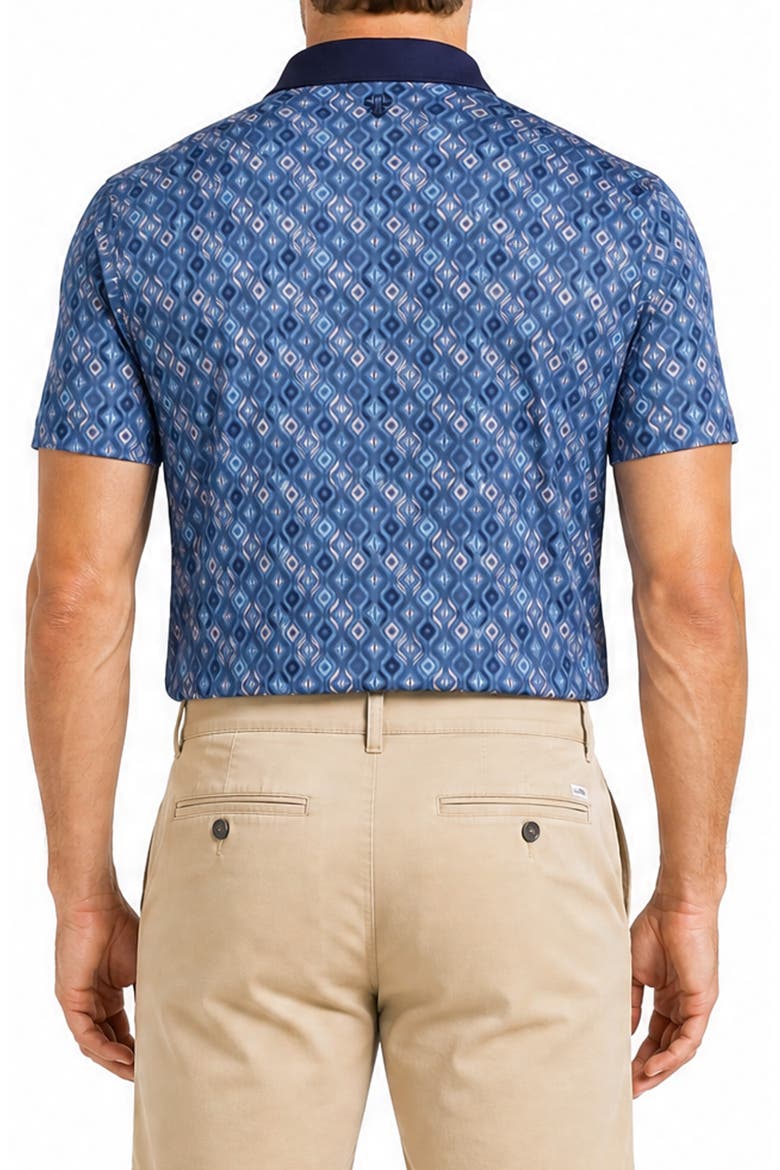 Jacquard Effect Tech Jersey Golf Polo, Alternate, color, BLUE