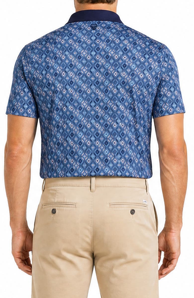 Ben Sherman Jacquard Effect Tech Jersey Golf Polo, Alternate, color, Blue