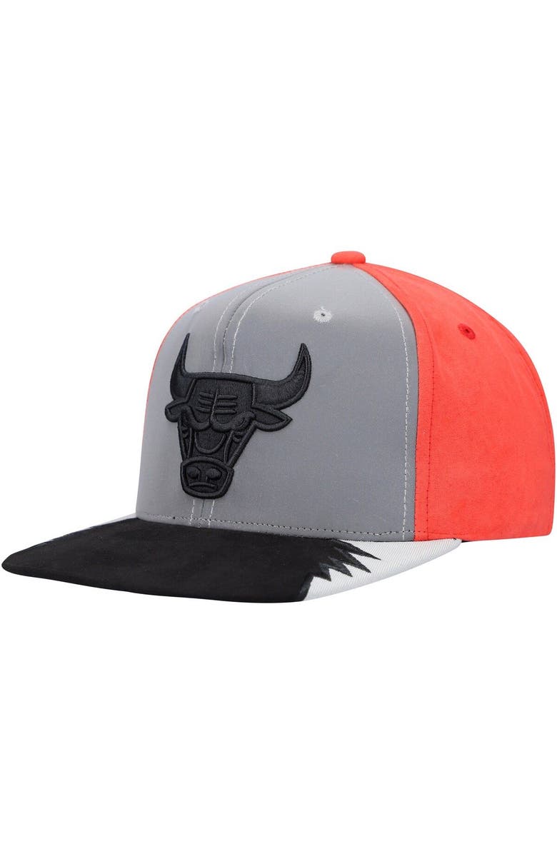 Mitchell & Ness Men's Mitchell & Ness Gray/Red Chicago Bulls Day 5 Snapback Hat, Main, color, Gray