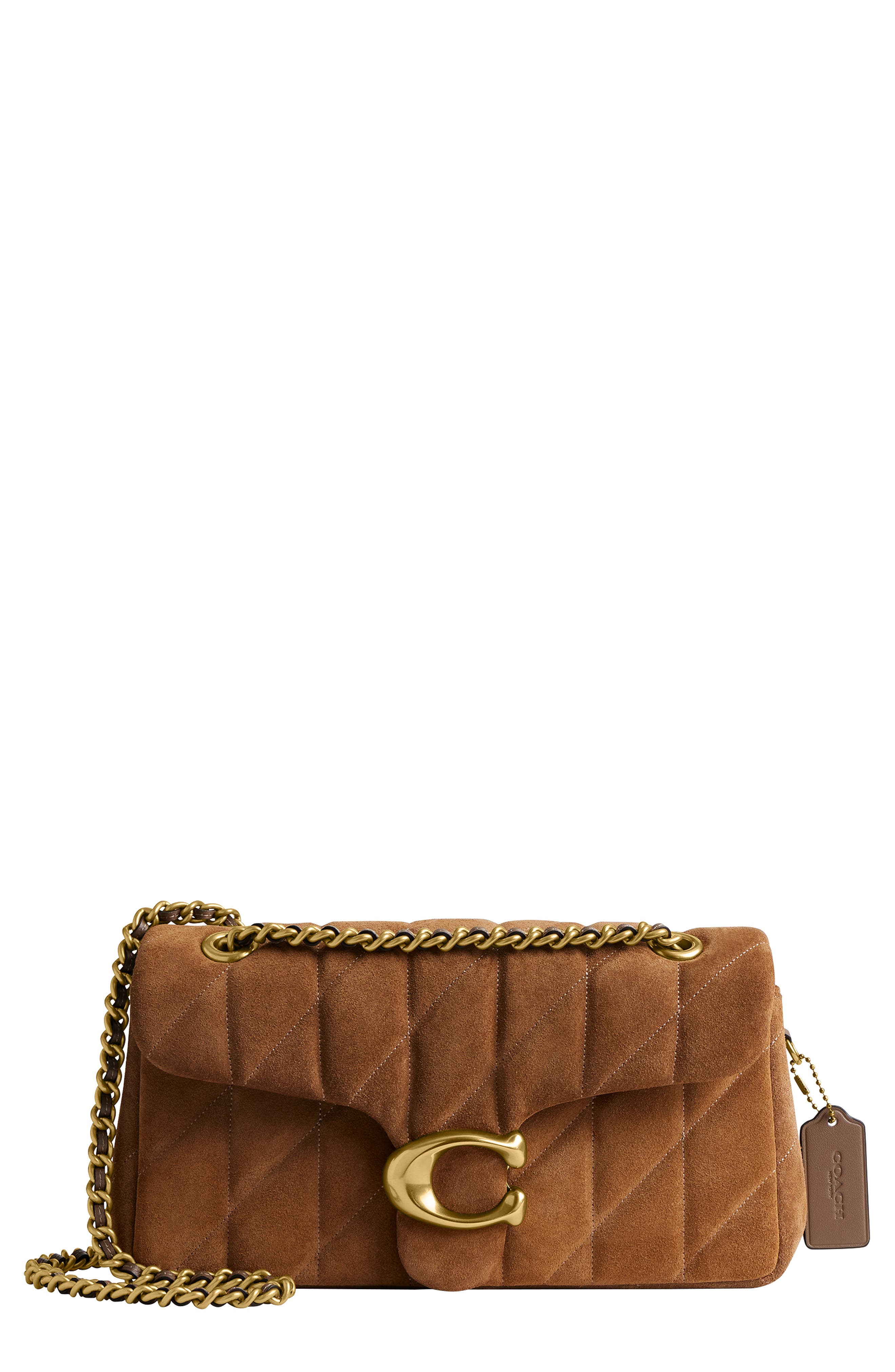 COACH Tabby Quilted Suede Convertible Shoulder Bag, Main, color, 