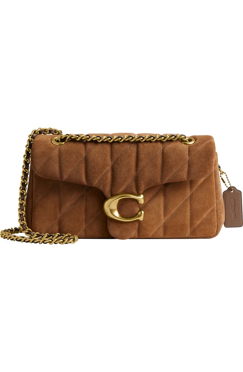 COACH Tabby Quilted Suede Convertible Shoulder Bag, Main, color,