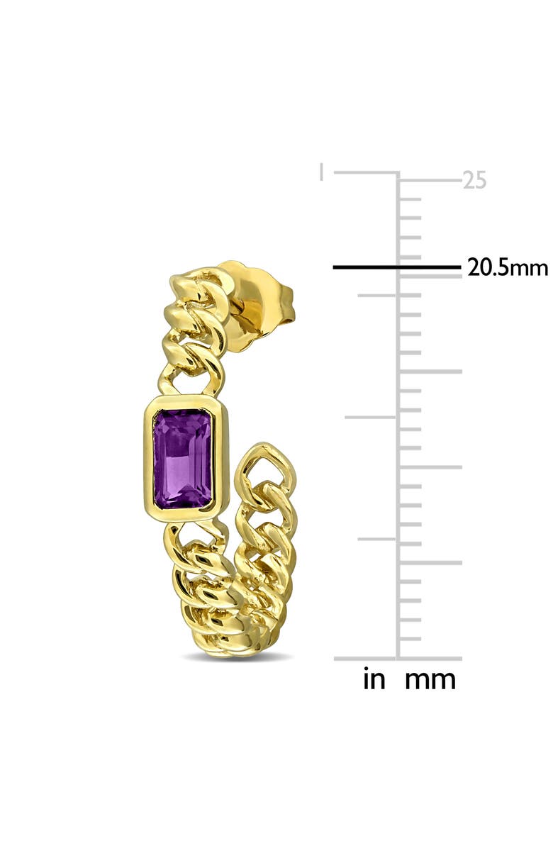 Julianna B. Gemstone Link Hoop Earrings 14K, Alternate, color, Amethyst