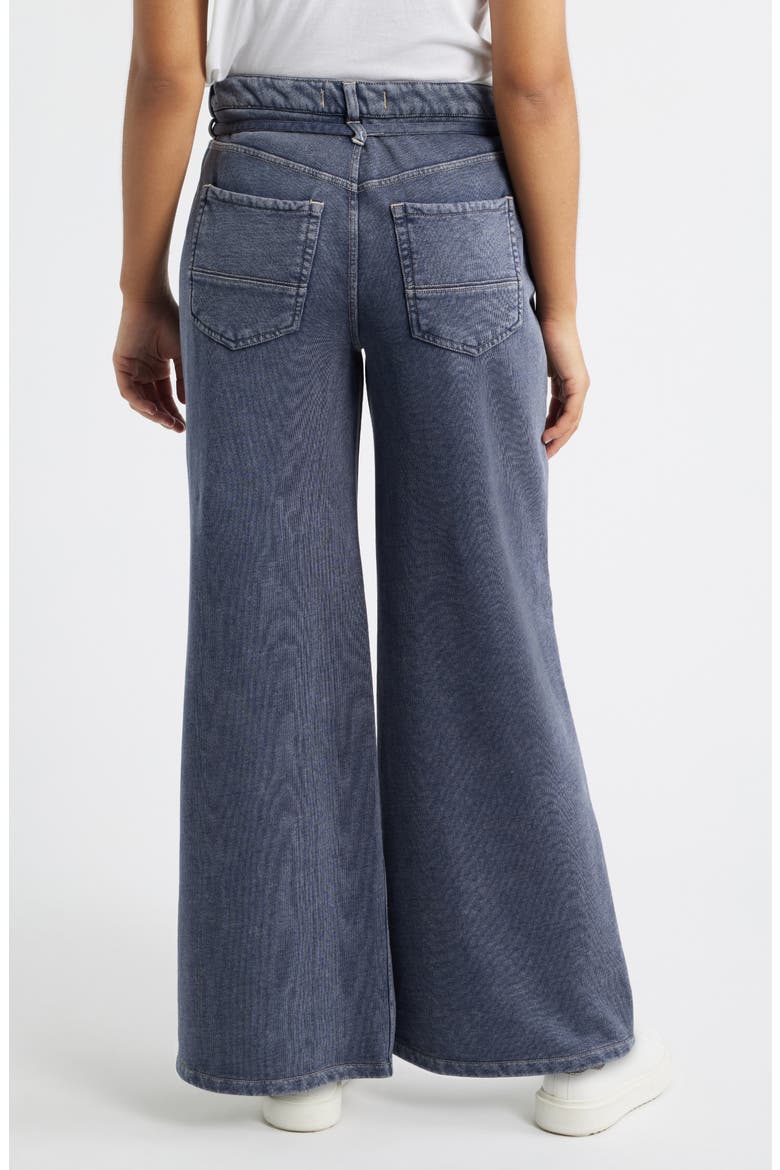 Wide Leg Drawstring Waist Knit Jeans, Alternate, color, INDIGO