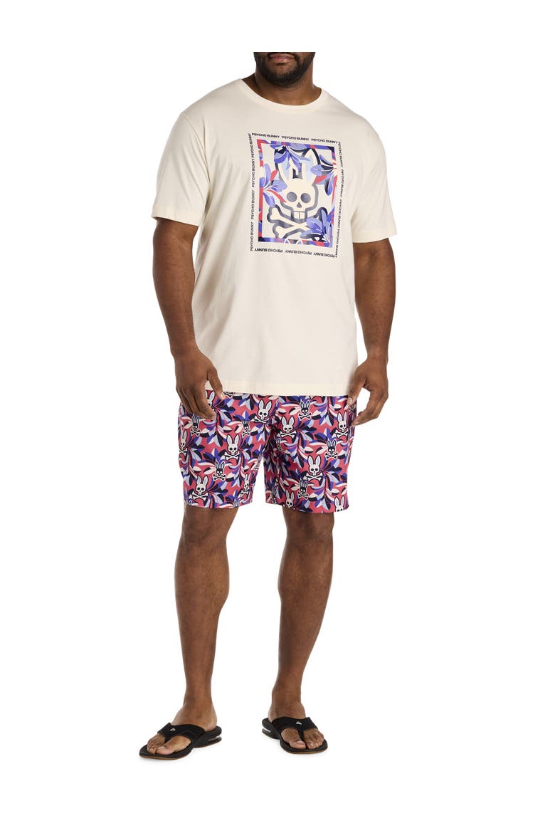 Big & Tall Florian Printed Swim Trunks, Alternate, color, RUBI QUARTZ