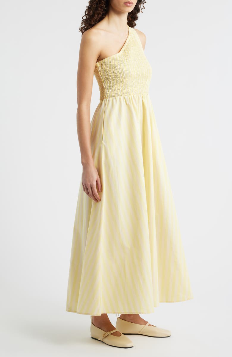 FRNCH Selkie One-Shoulder Organic Cotton Fit & Flare Dress, Alternate, color, Beurre