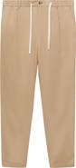 MANGO Slim Fit Linen & Cotton Drawstring Pants