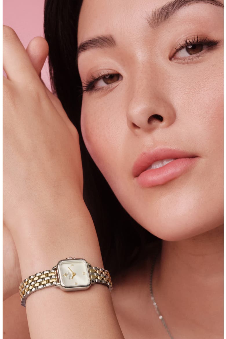 Mini Grosvenor Bracelet Watch, 20mm, Alternate, color, SILVER & GOLD