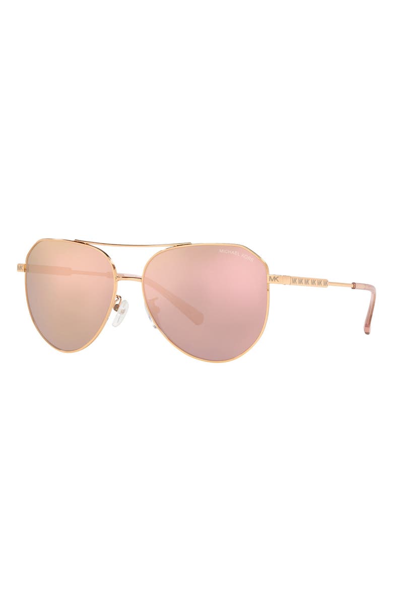 Michael Kors Cheyenne 60mm Aviator Sunglasses, Alternate, color, 