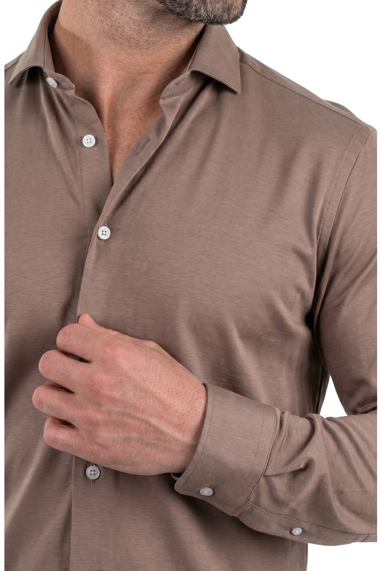 Einstein Contemporary Fit Button-Up Shirt, Alternate, color, BROWN