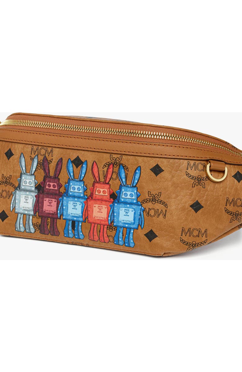 MCM Medium Fursten Belt Bag in Rabot Visetos, Alternate, color, Cognac