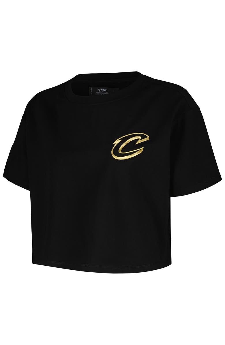 PRO STANDARD Women's Pro Standard Black Cleveland Cavaliers Holiday Glam Boxy T-Shirt, Alternate, color, 