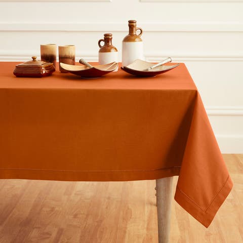Cotton Linen Hemstitch Tablecloth