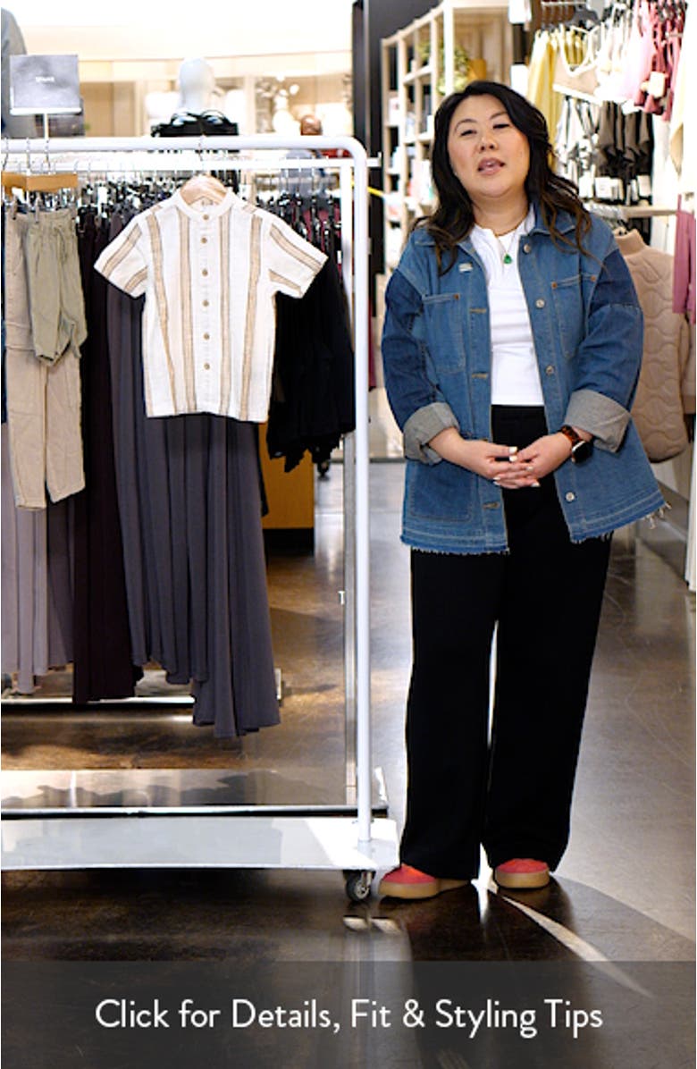 Kids' Stripe Cotton Button-Up Shirt, sales video thumbnail