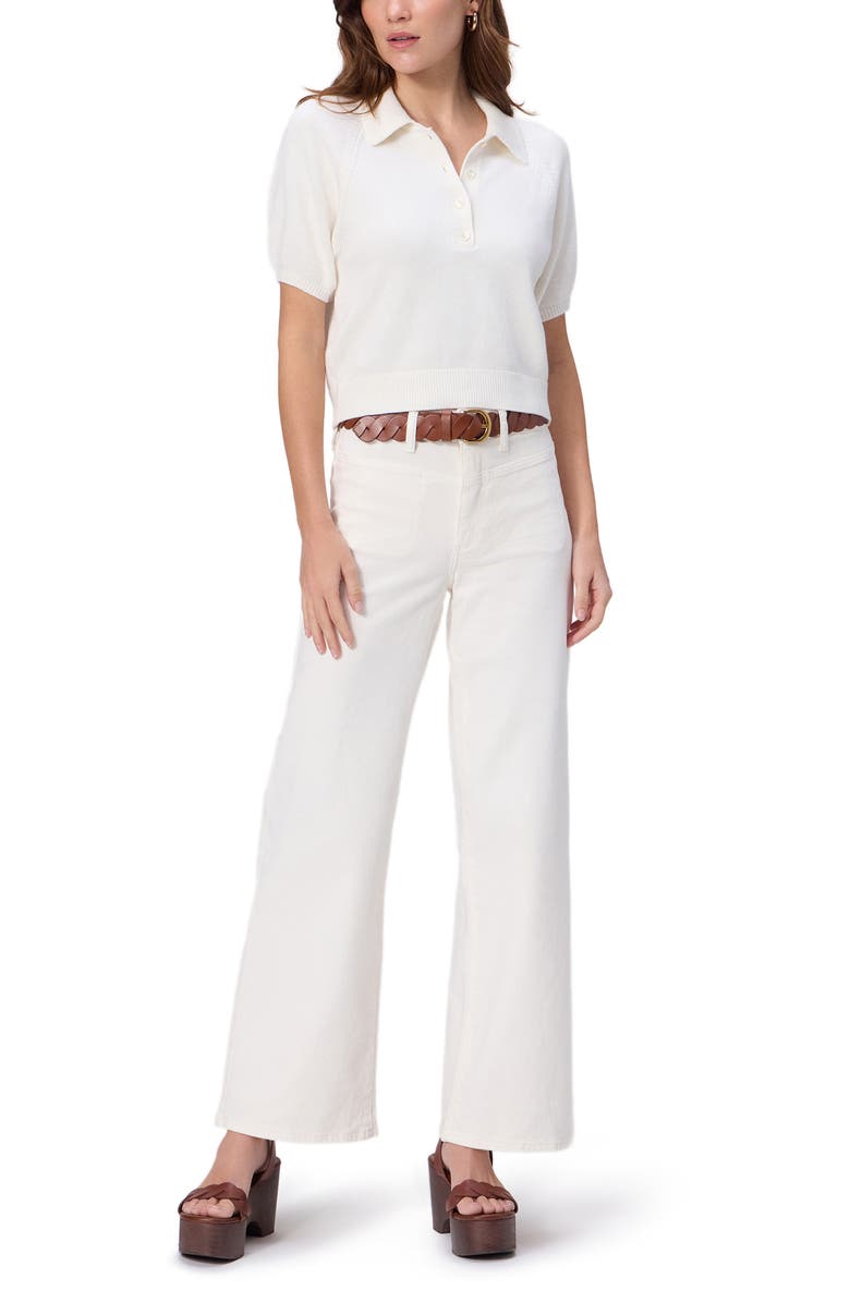 PAIGE Birch Polo Sweater, Alternate, color, Ivory