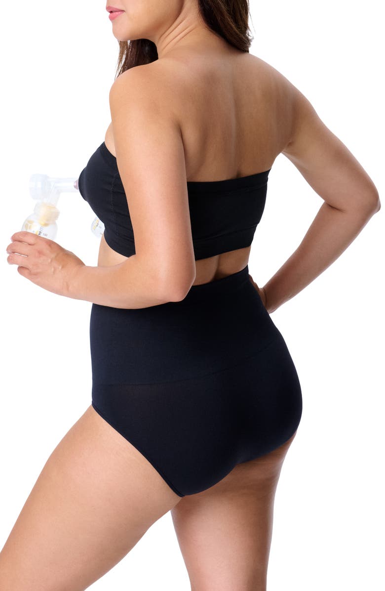 MOTHERHOOD MATERNITY Motherhood Women's Maternity Seamless Front Close Nursing and Hands-Free Pumping Bandeau Bra, Alternate, color, Core Black