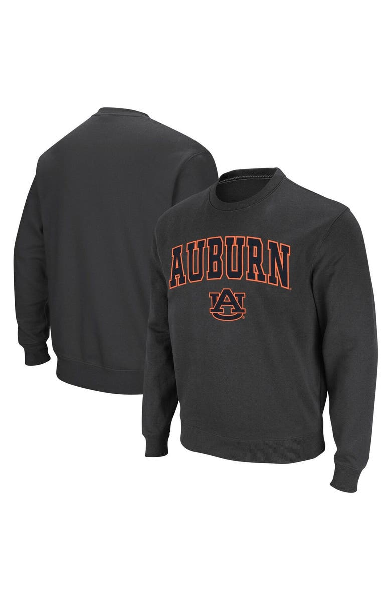 COLOSSEUM Men's Colosseum Charcoal Auburn Tigers Arch & Logo Crew Neck Sweatshirt, Alternate, color, Charcoal