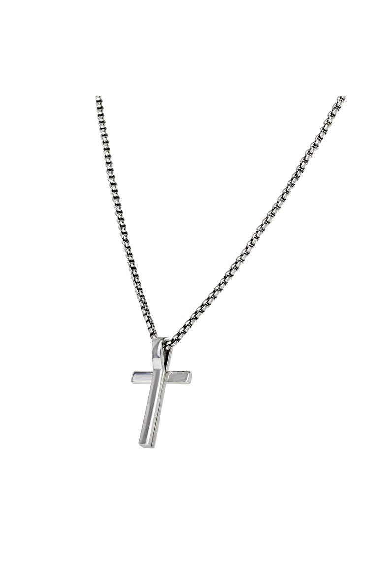 Cross Pendant Necklace - 22'', Alternate, color, silver
