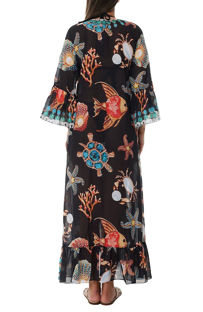 RANEES Starfish Ruffle Duster, Alternate, color, Black