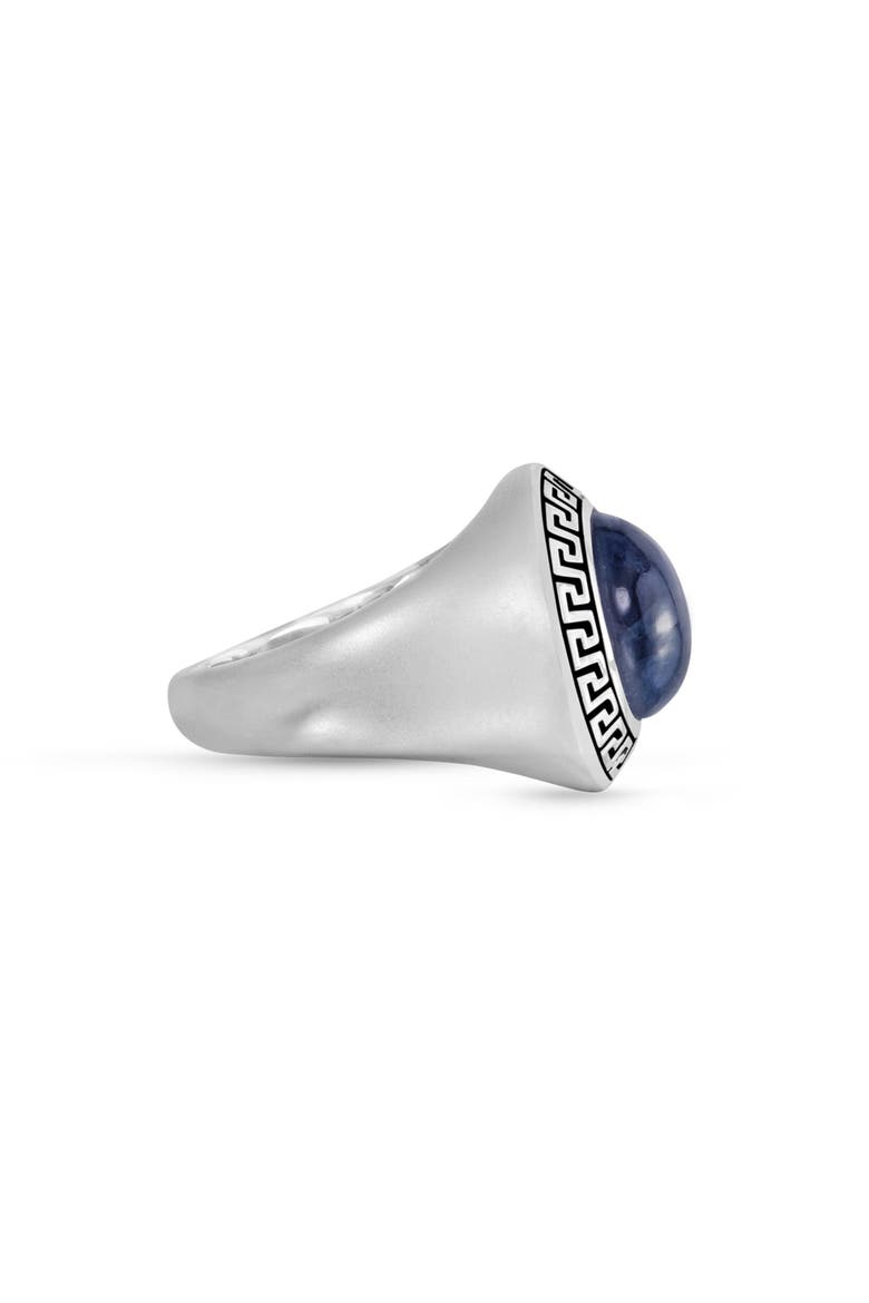 Blue Apatite Sterling Silver Men Signet Ring, Alternate, color, Silver